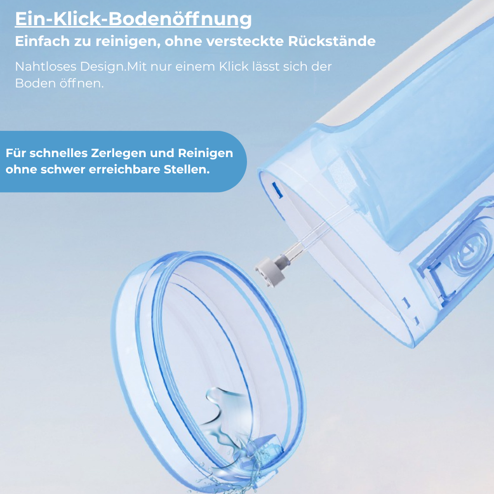 Kabellose Munddusche für effektive Zahn- & Zahnfleischpflege Mit 4 Modi & 4 Aufsätzen, 300 ml Wassertank, 30–120 PSI Wasserdruck und IPX7-Wasserschutz