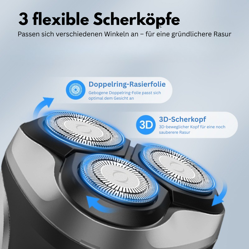 Herrenrasierer X1 Ultra – Hochpräzise 4D-Scherköpfe und integrierter Trimmer für eine gründliche und komfortable Rasur